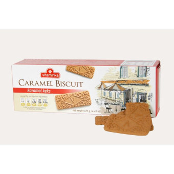 Печенье песочное Vitaminka Caramel Biscuit карамельное 125 г