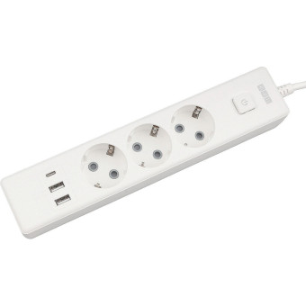 Удлинитель Power Cube 3 розетки + USB 1.9 м с заземлением и выключателем (PC-5-2M)