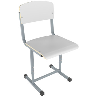 Стул ученический Школа (белый/серый, рост 3-5)