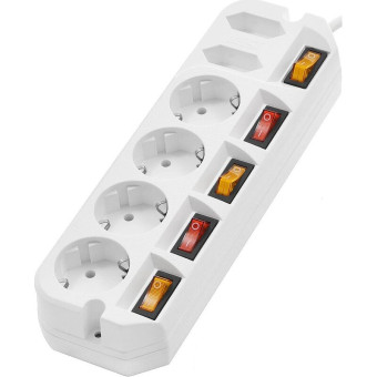 Удлинитель Most A10 6 розеток 3 м с заземлением и выключателем белый