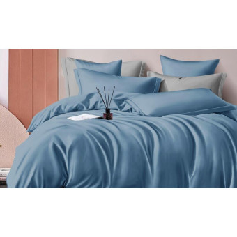 Постельное белье Lovely Textile синее (2-спальное, сатин)