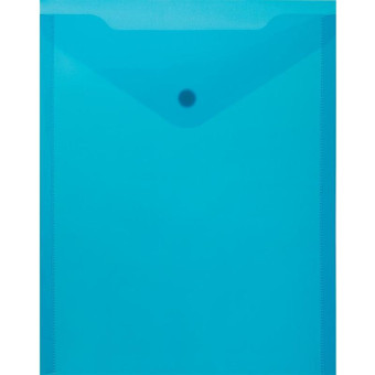 Папка-конверт на кнопке А5 синяя 0.18 мм (10 штук в упаковке)