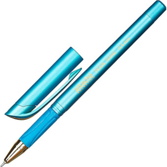 Ручка шариковая одноразовая Attache Selection Pearl Shine синяя (бирюзовый корпус, толщина линии 0.4 мм)