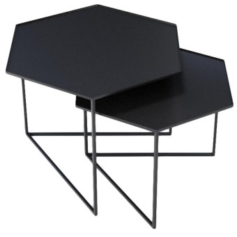 Стол журнальный Триада-23 (черный, металл, 2 штуки)