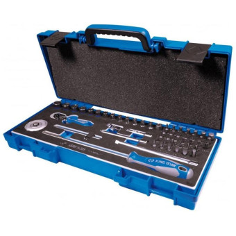 Набор головок шестигранных King Tony 4-14 мм 1/4" 55 предметов (2553MRV01)