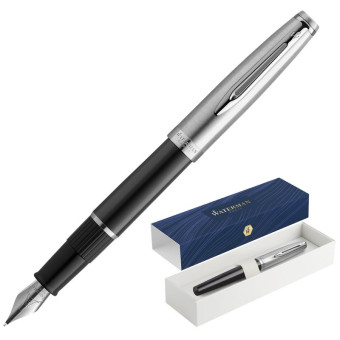 Ручка перьевая Waterman Embleme Black синяя (артикул производителя 2100375)