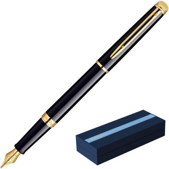Ручка перьевая Waterman Hemisphere цвет чернил синий цвет корпуса черный с позолотой (артикул производителя S0920610)