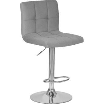 Стул барный Dobrin Candy серый/хромированный (велюр/металл)