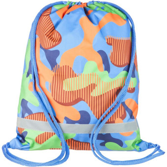 Мешок для сменной обуви Комус Класс (№1 School) Милитари 360x470 мм с 1 отделением