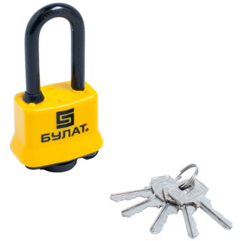 Замок навесной всепогодный Булат ВС 0340-01 51 мм желтый