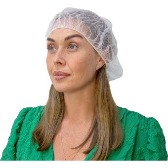 Шапочка одноразовая берет белая (100 штук в упаковке)