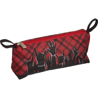 Пенал-косметичка односекционный Комус Класс (№1 School) Панк красный