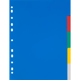 Разделитель листов Attache Economy А4 пластиковый 5 листов разноцветный (290х210 мм)