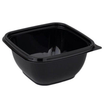 Одноразовый пластиковый контейнер Стиролпласт для салатов 500 мл черный (50 штук в упаковке)