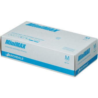 Перчатки медицинские смотровые латексные MiniMax нестерильные опудренные размер M (100 штук в упаковке)