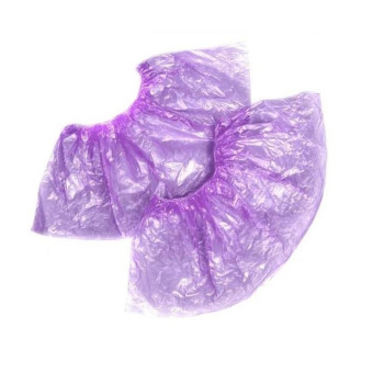 Бахилы одноразовые полиэтиленовые Стандарт 2,8г фиолетовый (50 пар в упаковке)