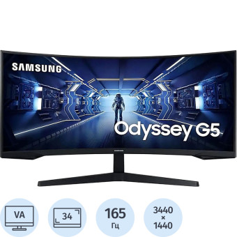 Монитор 34" Samsung LC34G55TWWIXCI черный