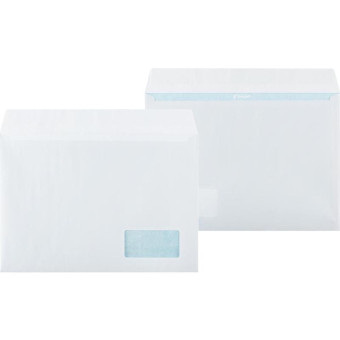 Конверт Комус C4 90 г/кв.м белый стрип с внутренней запечаткой (500 штук в упаковке)