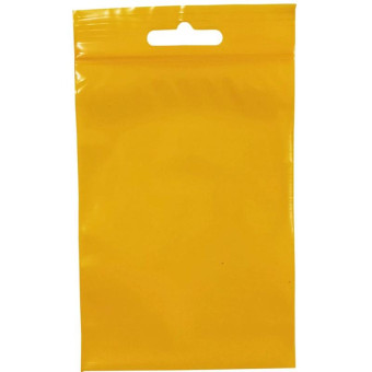 Пакет с замком Zip-Lock с европодвесом 8х12 см 60 мкм (желтый, 100 штук в упаковке)