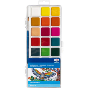 Краски акварельные медовые Гамма Классическая 24 цвета