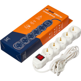 Сетевой фильтр BigTech ST510-3-W на 5 розеток 3 метра