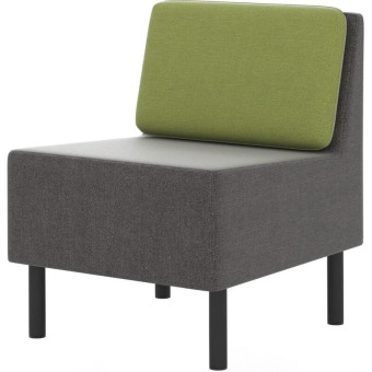 Модуль диван прямой Select 1-М одноместный серый/зеленый (ткань)