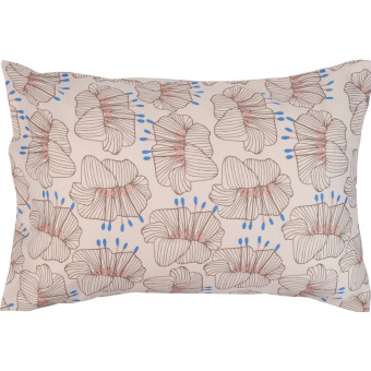 Наволочка Tkano Prairie Цветы 50х70 см сатин 130 г/кв.м бежевая (2 штуки в упаковке)