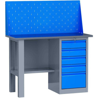 Верстак Верстакофф SLF 121.15.1-1 (серый/синий, 1200х500х1355 мм)