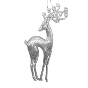 Елочная игрушка Magic Time Олень полистирол серебристая (высота 16.5 см)