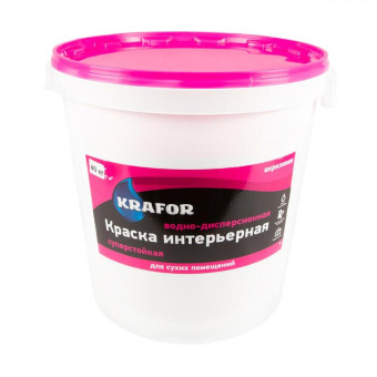 Краска для стен Krafor белая глубокоматовая 40 кг