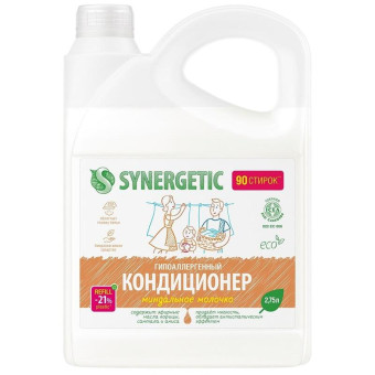 Кондиционер для белья Synergetic Миндальное молочко 2.75 л