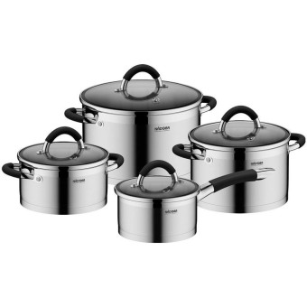 Набор кастрюль Nadoba Olina нержавеющая сталь (4 кастрюли с крышками: 6 л, 3.2 л, 2.1 л, 1.5 л.)