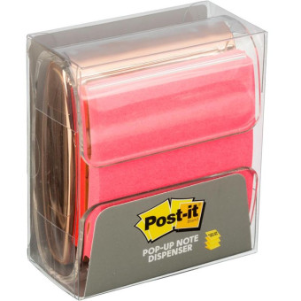 Диспенсер для Z-блоков Post-it Розовое золото + стикеры 76x76 мм розовые 45 листов