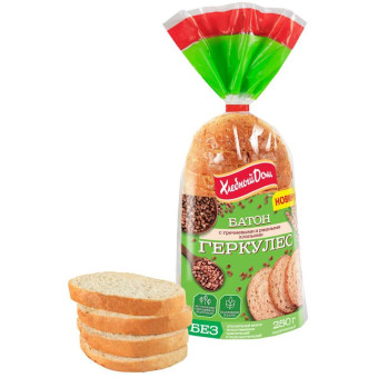 Хлеб Хлебный дом Геркулес пшеничный нарезка 250 г