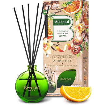 Аромадиффузор Breesal Aromatherapy Антистресс Апельсин/Ваниль/Мускатный орех 70 мл