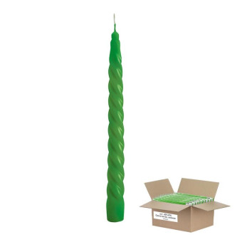 Свеча витая зеленая (2x2x25 см, 45 штук в упаковке)