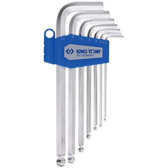 Набор ключей г-образных 2,5-10 мм с шаром 7 шт King Tony (20107MR01)