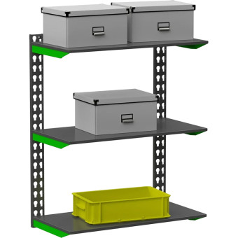 Система хранения Fly (зелёный/серый 3 полки 1000х400х800 мм)