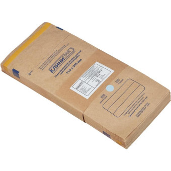Пакет для стерилизации Клинипак для паровой и воздушной стерилизации 115x245 мм (100 штук в упаковку)