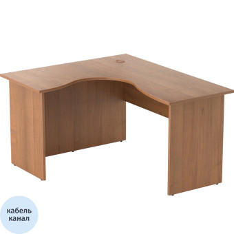 Стол эргономичный Easy One 143-24,107 левый (орех, 1400х1200х740 мм)