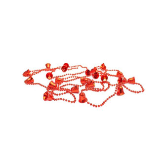 Бусы новогодние Колокольчики 270 см красные