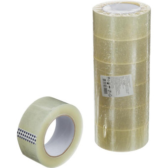 Клейкая лента упаковочная 48 мм х 132 м 40 мкм прозрачная (6 штук в упаковке)