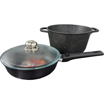 Набор посуды для приготовления Panairo Raitens induction  Rai-NAB1-24+KAZ.5-K.24.Chr-I литой алюминий 3 предмета