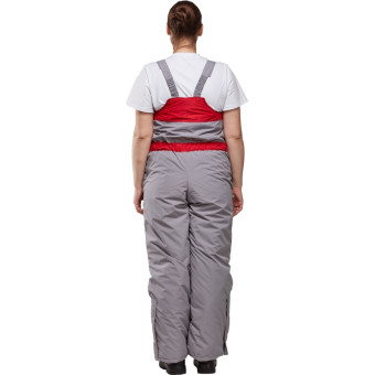 Полукомбинезон рабочий зимний женский з10-ПК серый/красный (размер  56-58, рост 170-176)