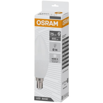 Лампа светодиодная Osram 7.5 Вт Е14 (В, 4000 К, 560 Лм, 220 В, 4058075671072)