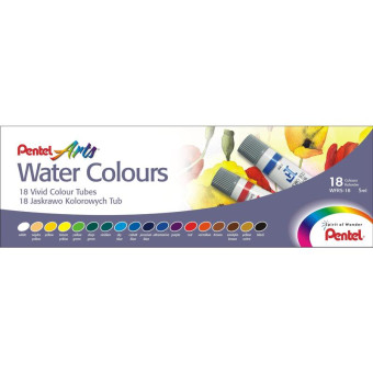 Набор акварельных красок Pentel Water Colours 18 цветов
