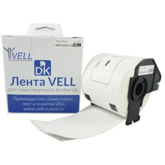 Картридж Vell VL-B-DK 22223 для принтера этикеток Brother (50 мм x 30.48  м, цвет  ленты белый, шрифт черный)