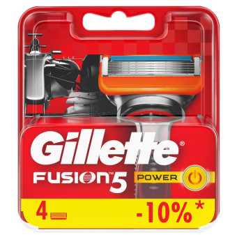 Сменные кассеты для бритья Gillette Fusion Power (4 штуки в упаковке)