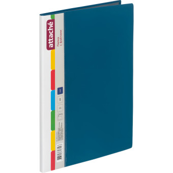 Папка файловая на 10 файлов Attache A4 10 мм синяя (толщина обложки 0.7 мм)