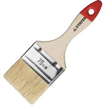Кисть малярная плоская Stayer из натуральной щетины 75 мм (0101-075)